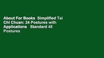 About For Books  Simplified Tai Chi Chuan: 24 Postures with Applications   Standard 48 Postures