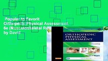 Popular to Favorit  Orthopedic Physical Assessment, 6e (Musculoskeletal Rehabilitation) by David