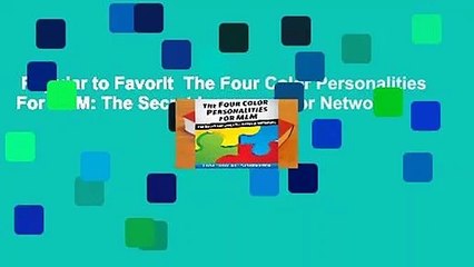 Popular to Favorit  The Four Color Personalities For MLM: The Secret Language For Network