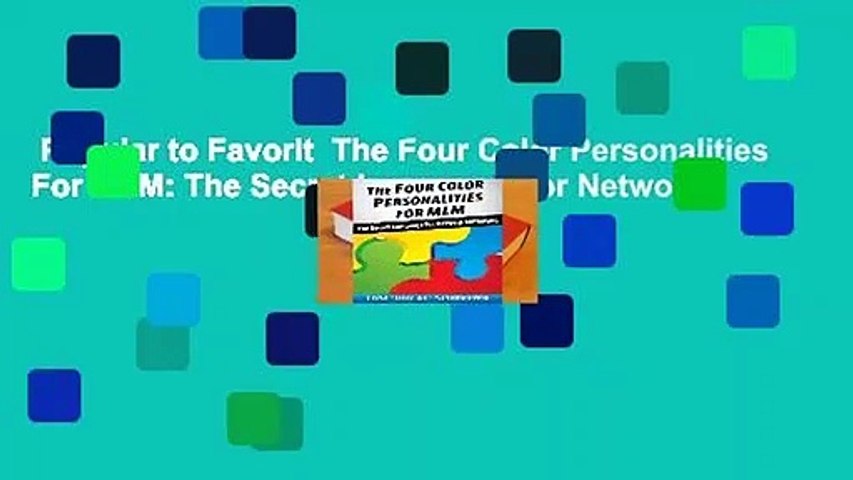 Popular to Favorit  The Four Color Personalities For MLM: The Secret Language For Network