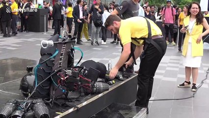 British 'Iron Man' flies jet suit in gridlocked Bangkok claiming it will be the 'future of travel'