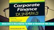 [Read] Corporate Finance for Dummies  For Full