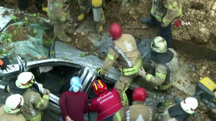 İstinat duvarı çökmeden saniyeler öncesini böyle görüntüledi