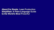 About For Books  Lean Production Simplified: A Plain-Language Guide to the World's Most Powerful