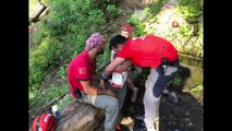 Kanyonda mahsur kalan turisti kurtarma operasyonu: 6 kilometre yürüyerek hastaneye yetiştirdiler