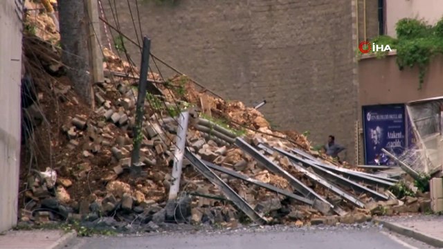 Başakşehir’de çöken istinat duvarının çevresinde teknik çalışmalar devam ediyor