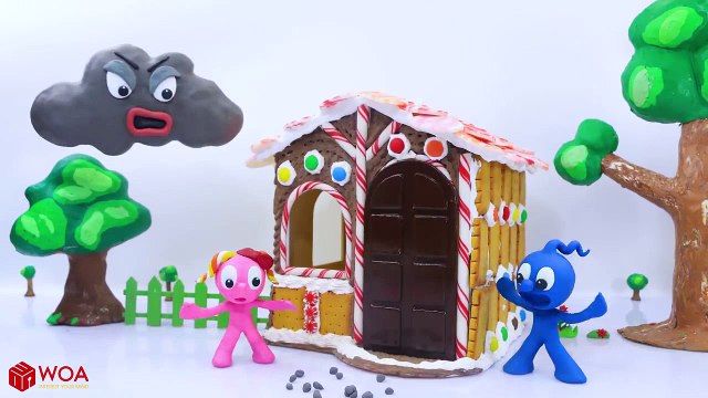 CLAY MIXER BUILDING WOODEN PLAYHOUSE Stop Motion Cartoons Animation