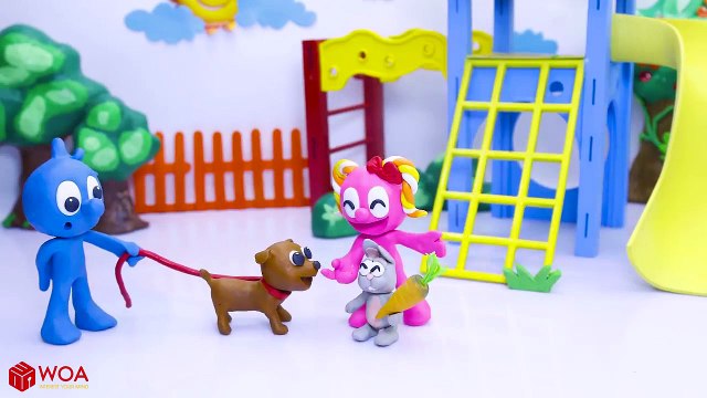 CLAY MIXER NINJA DEFEATS MONSTERS Play Doh Stop Motion Cartoons