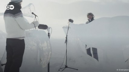 Kuzey Kutbu'nda buzdan enstrümanlarla konser