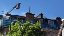 Woluwé-Saint-Pierre - Incendie sur un chantier de rénovation Avenue des Franciscains (vidéo Germani)