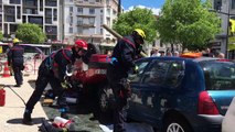 Les pompiers de la Drôme s'entraînent avant le championnat de France de désincarcération