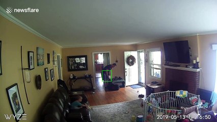 US dad with superhuman reflexes saves son from horrific face plant
