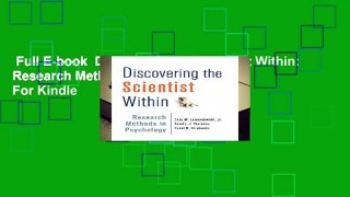 Full E-book  Discovering the Scientist Within: Research Methods in Psychology  For Kindle