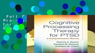 Full E-book  Cognitive Processing Therapy for PTSD: A Comprehensive Manual  Review