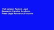 Full version  Federal Legal Research (Carolina Academic Press Legal Research) Complete