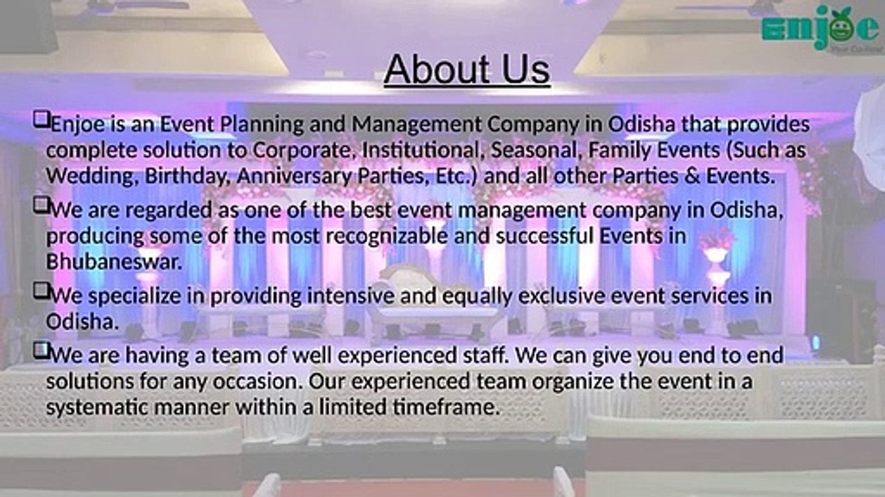 Enjoe-Best Wedding Event Planner in Odisha