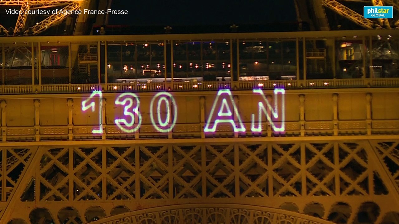 The Eiffel Tower lights up for its 130th birthday