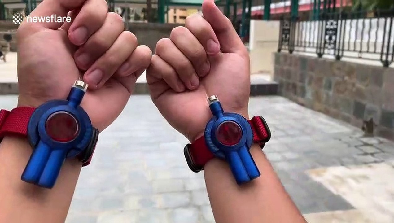 Man makes working Spiderman web shooter wrist straps