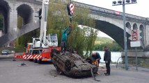 Voiture repêchée en Meuse à Huy