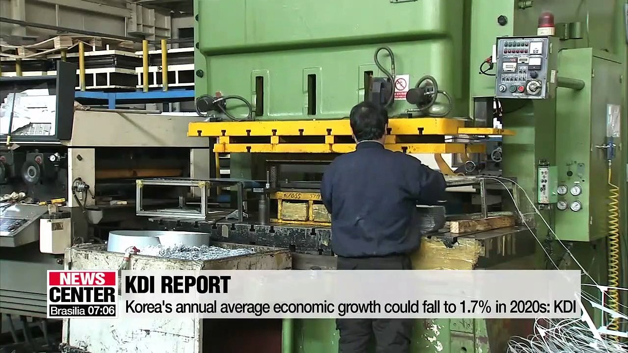 KDI says Korea's annual average economic growth could fall to 1.7% in 2020s