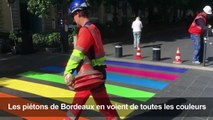 Bordeaux inaugure un passage piéton arc-en-ciel