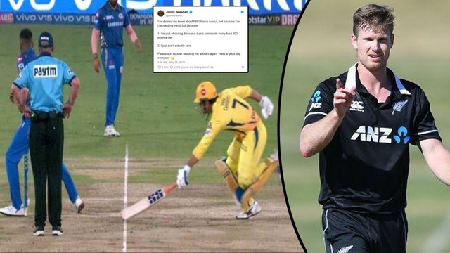 Jimmy Neesham Deletes His Viral Tweet On Dhoni’s Controversial Run Out || Oneindia Telugu