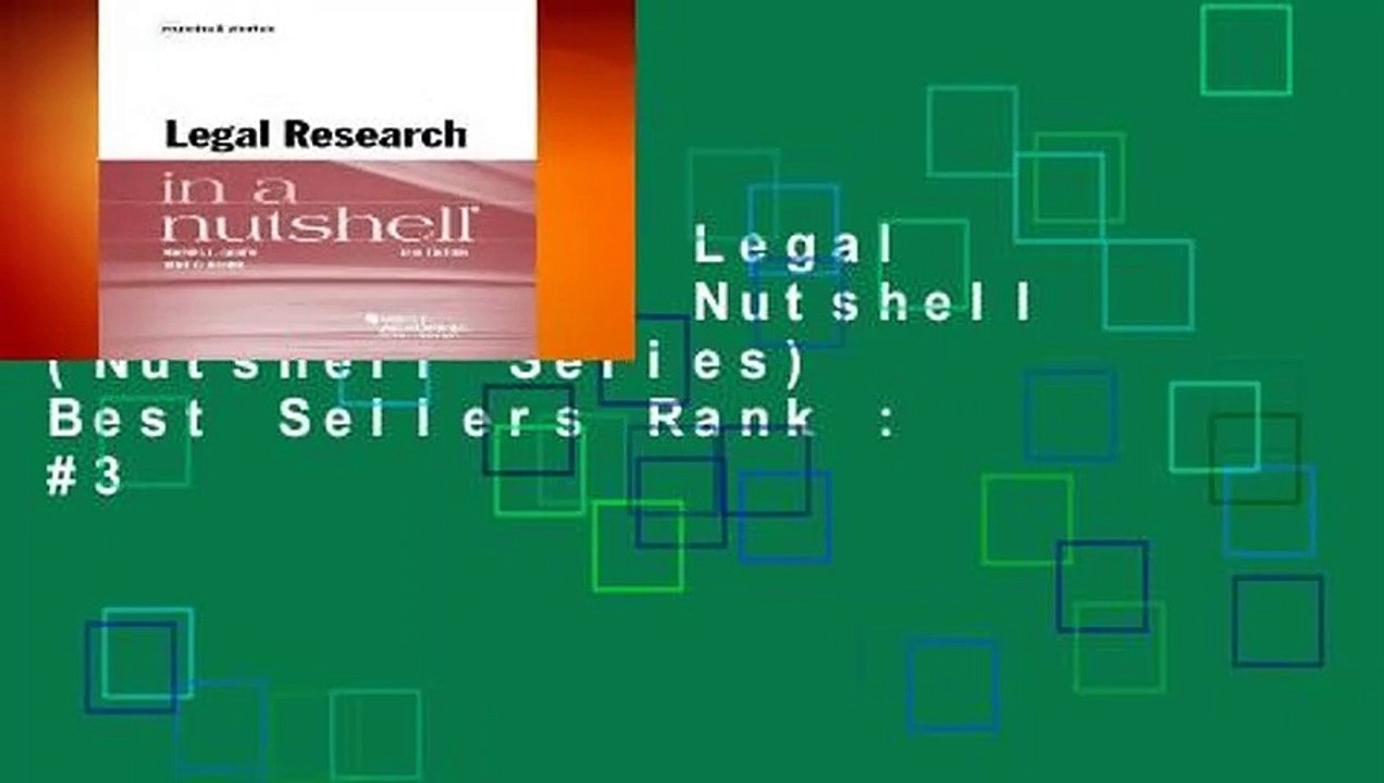 Full E-book  Legal Research in a Nutshell (Nutshell Series)  Best Sellers Rank : #3