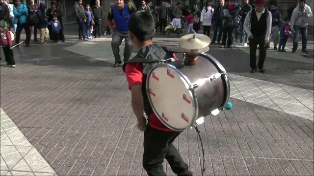 Chinchineros at Plaza De Armas in Santiago, Chile