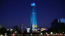 Lights display at Costanera center in Santiago,Chile
