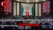 Las Leyes secundarias se elaborarán con trabajo de ambas cámaras: Piña Bernal.