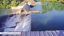 Camera Captures Moment Dam Collapses In Texas