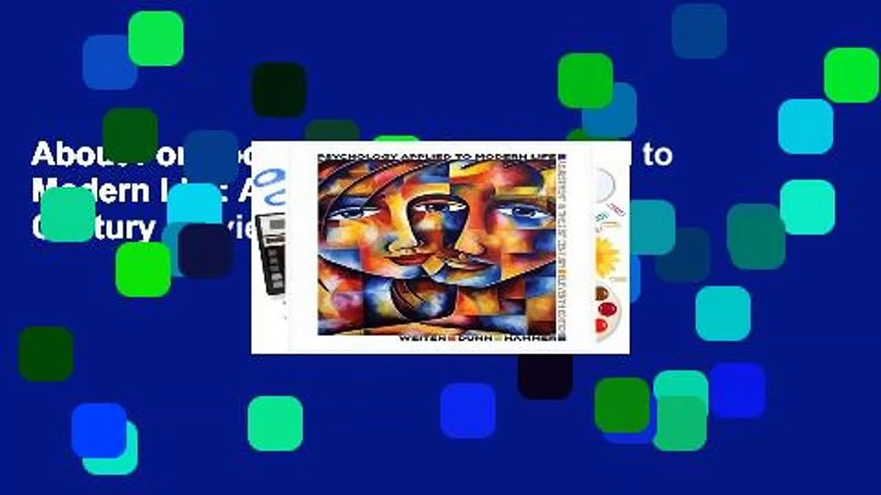 About For Books  Psychology Applied to Modern Life: Adjustment in the 21st Century  Review