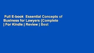 Full E-book  Essential Concepts of Business for Lawyers {Complete  | For Kindle | Review | Best