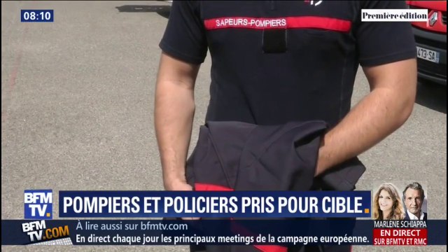 J'ai pris de éclats de verres dans l'oeil gauche. Pompiers et policiers sont régulièrement pris pour cible