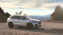 The Jaguar F-PACE SVR 550PS AWD Indus Silver Design in Southern France