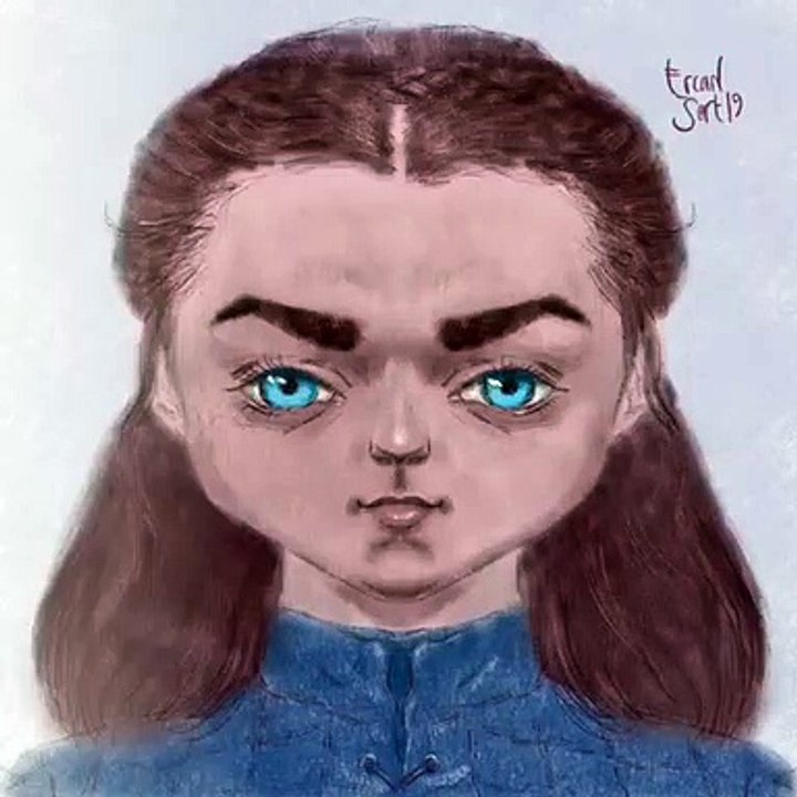 Arya Stark Maisie Williams Portrait Painting Time Lapse