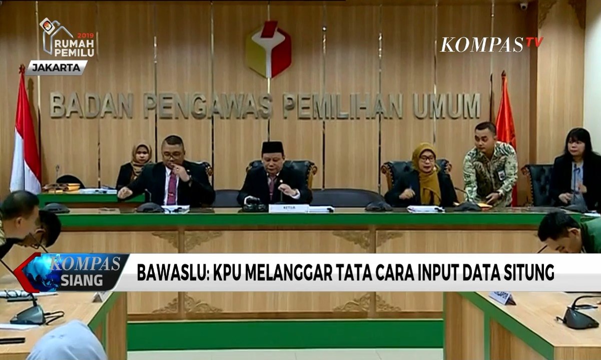 Bawaslu: KPU Melanggar Tata Cara Input Data Situng
