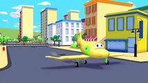 Tom The Tow Truck with his friends the Plane, the Steamroller and the Train in Car City | Cartoon