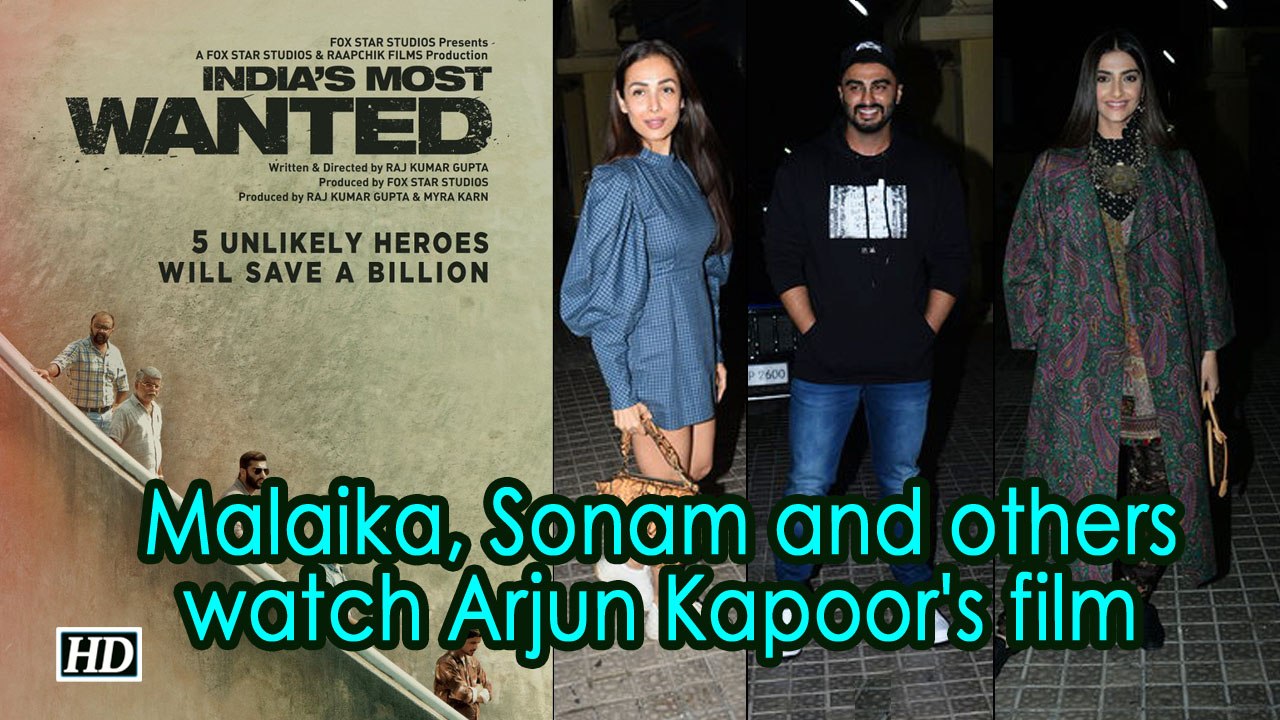 "India's Most Wanted" screening | Malaika, Sonam and others watch Arjun Kapoor's film