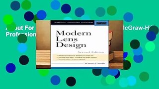 About For Books  Modern Lens Design (McGraw-Hill Professional Engineering) Complete