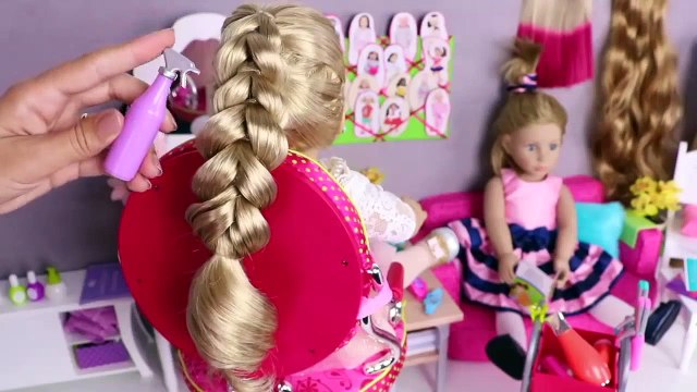 Baby Doll Hair Cut, Makeup Beauty Salon AG Toys!