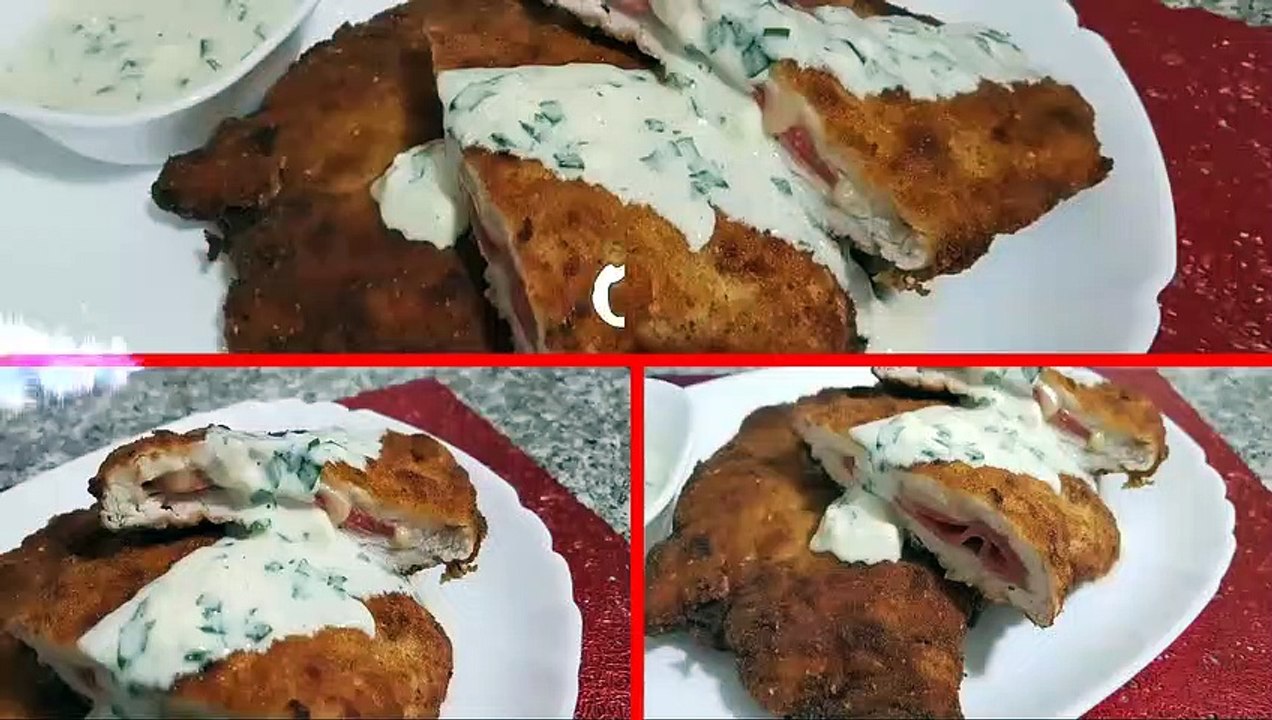 مطبخ ام وليد كوردون بلو محشي بالجبن مع صلصة بيضاء طعمها حكاية.