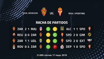 Previa partido entre Real Zaragoza y Real Sporting Jornada 39 Segunda División
