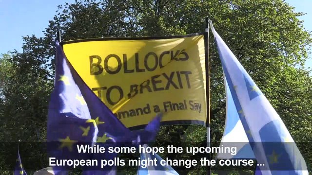 Europeans living in Scotland protest against Brexit