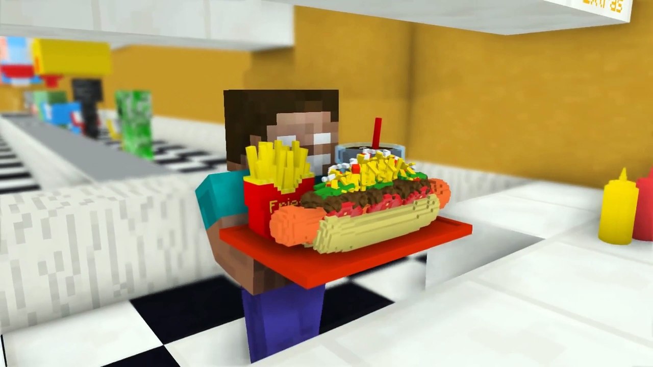 Monster School  SEASON: Work at Cinema, Pizza, Taco, Fried Chicken & More - Minecraft Animations