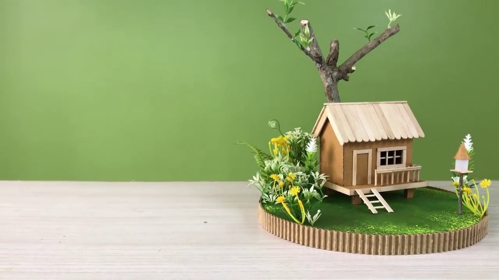 kartondan mini bahçeli ev nasıl yapılır - DIY house - Dailymotion Video