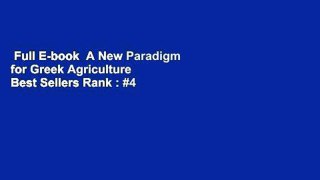 Full E-book  A New Paradigm for Greek Agriculture  Best Sellers Rank : #4