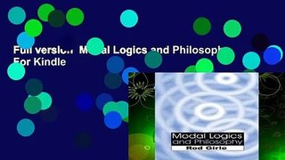 Full version  Modal Logics and Philosophy  For Kindle