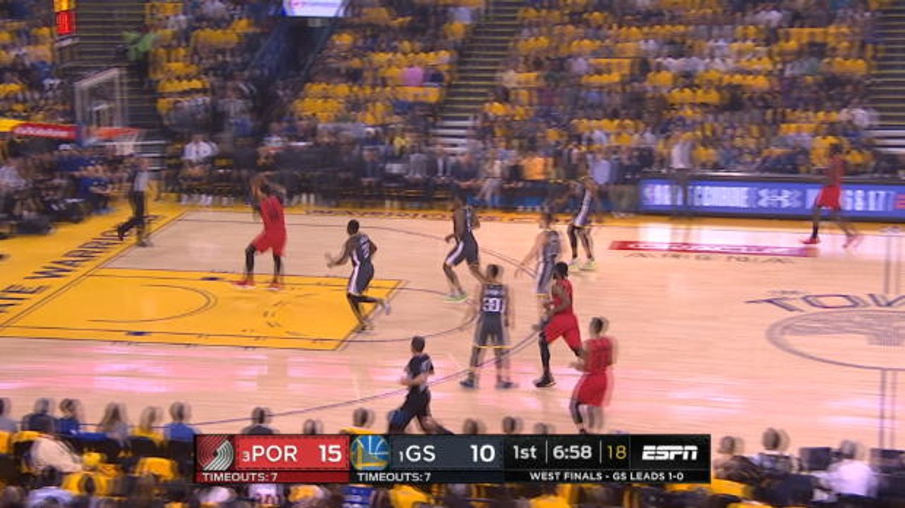 Green with huge block on Kanter