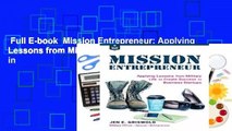 Full E-book  Mission Entrepreneur: Applying Lessons from Military Life to Create Success in